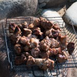 This barbecue we cooked ourselves ~ Эти шашлыки мы приготовили сами