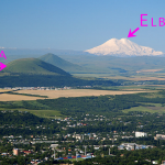 Yutsa and Elbrus ~ Вид на Юцу и Эльбрус